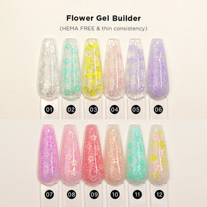 Gel d'extension d'ongles Hema Free TPO Free, hautement pigmenté, à texture fine, gel pailleté, série Builder, pour salon de manucure professionnel - Product Image 4