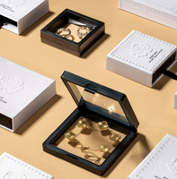 Boîte à bijoux rigide suspendue en relief rose, étanche et réutilisable, pour boucles d'oreilles, bagues et montres – En stock