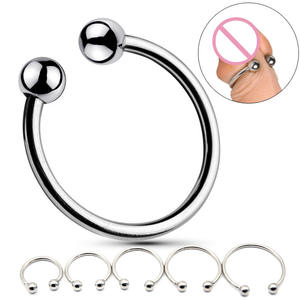 Metall verriegelung Anti-Beam Cockring mit Doppel perlen kragen für Männer-Anpassbares Design Penis Sexspielzeug - Product Image 2