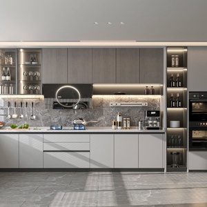 Cuisine complète de haute qualité en panneaux de particules italiens en forme de I, moderne, sur mesure, en kit - Product Image 5