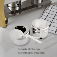 Réchaud de Buffet en Acier Inoxydable Doré de Luxe, Ensemble Pliable Chauffant Alimenté à l'Alcool, Usage Commercial