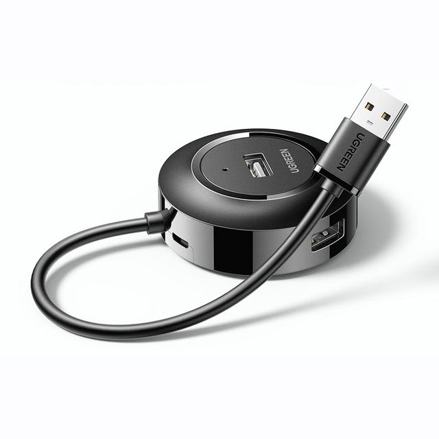 UGREEN USB 2.0 Hub 4-Port Multifunctional Adapter with USB Extension Cable Fast Data Transfer Supports High-capacity Hard Drives