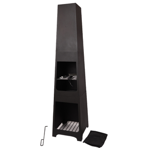 New Design <strong>Tall</strong> <strong>Outdoor</strong> <strong>Fireplace</strong> Chimney Wood Burning Tower Shape Chimenea Para Patio with Log Grate for <strong>Outdoor</strong> - Product Image 6