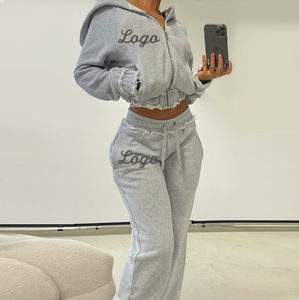 Completi da <span class=keywords><strong>donna</strong></span> 2 pezzi felpa felpa con cappuccio felpa con cappuccio da <span class=keywords><strong>donna</strong></span> pantaloni della tuta da salotto abbinati 2025 tuta da ginnastica autunno alla moda - Product Image 1