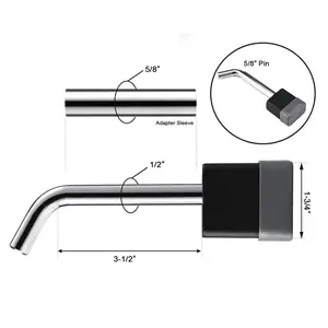 Serrure de sécurité pivotante 1/2 pour remorque avec adaptateur 5/8 pouces, verrou de réception personnalisé