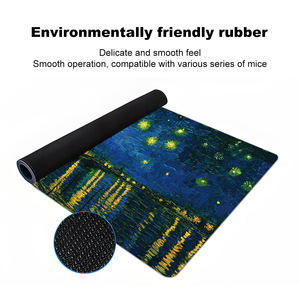 Tapis de souris de jeu grand format Van Gogh Starry Sky, résistant à l'eau, anti-rayures, en caoutchouc naturel, tapis de bureau, stock <span class=keywords><strong>CS</strong></span> GO <span class=keywords><strong>LOL</strong></span> - Product Image 4