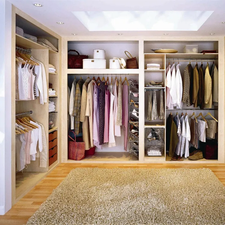 Customized walk in wardrobe with creative wardrobe organizer for bedroom