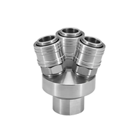 Raccord pneumatique WENLI Type C en acier inoxydable 304, raccord rapide à insertion, té droit bidirectionnel, filetage femelle/mâle, garantie 3 mois pour l'air