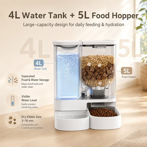 Smart <strong>Timed</strong> Pet <strong>Food</strong> <strong>Dispenser</strong> with Water Bowl Dual Power Supply Automatic Feeder for <strong>Cats</strong> and Small Dogsgs - Product Image 2