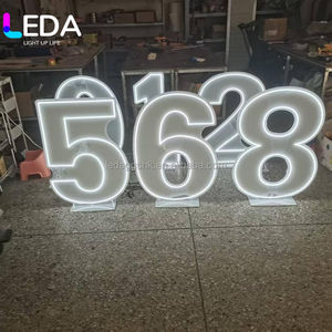LEDA Stand Can Hang Acrylic Led Neon <b>Sign</b> Custom Party Wall Decoration <b>Lets</b> Party Neon Number Light Up Led Letter Light - Product Image 6