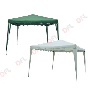 Italian Distributor Excellent Quality Green Color Steel Frame Poly Sail Outdoor Gazebo For Export Sale