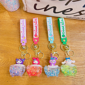Kuromi mignon dessin animé en plastique liquide <span class=keywords><strong>sable</strong></span> bouteille sac à dos décoration petit cadeau-vente en gros mignon poupée porte-clés pendentif - Product Image 4