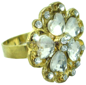 Restaurants d'hôtel de luxe pour tenir des ronds de serviette en laiton anneau de serviette en nacre anneau de serviette de mariage en laiton - Product Image 1