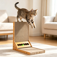 Arbre à chat moderne de luxe en carton ondulé, hauteur 60 cm, montage facile, design mignon, emballage en carton