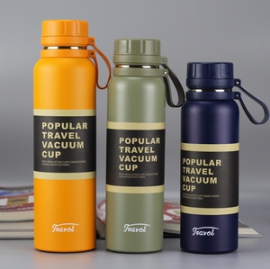 Nuovo <span class=keywords><strong>design</strong></span> da viaggio in silicone manico a doppia parete in acciaio inox bottiglia d'acqua isolata con <span class=keywords><strong>logo</strong></span> personalizzato - Product Image 2