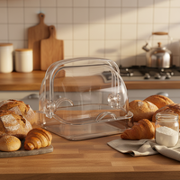 Offre d'usine : Boîte à gâteaux transparente en acrylique avec poignée – Contenant réutilisable et non toxique pour gâteaux, cupcakes et collations