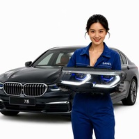 Pour BMW Série 3 G20 2020-2022 : Ensemble de phares LED avec lentille laser, feux de jour DRL Spoon, double couleur blanc-jaune, version améliorée