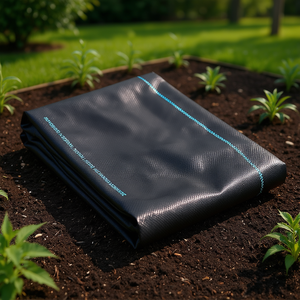 Toile de paillage noire robuste 4 x 100 pieds en PP tissé pour le contrôle des adventices, couverture de sol de jardin, géotextile pour allées - Product Image 2