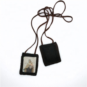 BOÎTE MARRON EN LAINE DE CARMEL <span class=keywords><strong>SIMON</strong></span> STOCK CATHOLIQUE religieux escapulario <span class=keywords><strong>COLLIER</strong></span> - Product Image 5