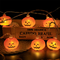 Lampu LED String Halloween Liyan Warm White Desain Labu Panjang 1.5m Rating IP44 CRI50 Dekorasi Suasana Pesta Liburan