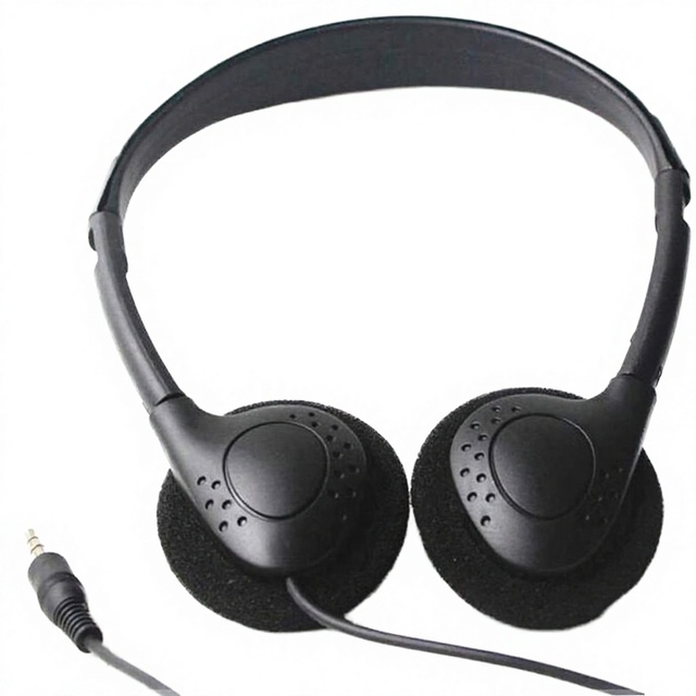 Lightweight 3.5mm Wired on Ear Stereo Headphones Adjustable Headset Optional Mic for School Classroom PC Office Online Learning