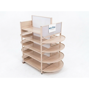 Étagères gondoles Newtek démontables, robustes, réglables, 400 mm, personnalisables, en acier laminé à froid beige, double face - Product Image 3