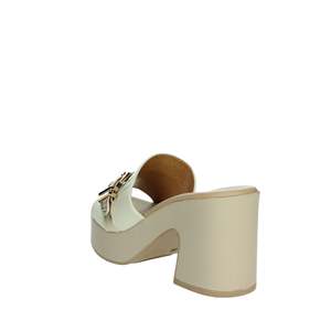 Chaussures à talons pour femme Charm Woman 57150-E5, sandales plateforme beige - Product Image 2