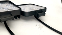 Accessoires de voiture 12V 24V 4 pouces 48W 12LED grand carré de vue double couleur clignotant LED lumière de travail pour l'éclairage extérieur automatique