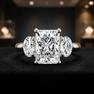 Bague de princesse et bague à diamant taille ronde, bijoux élégants pour fiançailles et mariage pour femme - Product Image 3