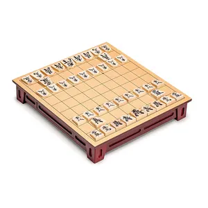 Promosyon klasik ucuz ahşap Shogi oyun seti japon satranç masası kurulu