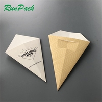 Usine en gros personnalisé crêpe de qualité alimentaire crêpe cône papier échantillon gratuit gaufré porte-papier pliable