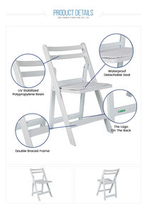 Chaises d'événement pliantes blanches de jardin extérieur d'événements de banquet de mariage de résine blanche à prix bon marché chaises <span class=keywords><strong>Wimbledon</strong></span> - Product Image 5