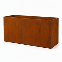 Jardinière rectangulaire en acier corten résistant aux intempéries, finition rouille écologique, pour jardin extérieur, patio