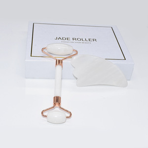 Factory Custom Logo Weiße Massage Gesichts behandlung Custom <span class=keywords><strong>Jade</strong></span> Face <span class=keywords><strong>Roller</strong></span> <span class=keywords><strong>Jade</strong></span> <span class=keywords><strong>Roller</strong></span> und Gua Sha <span class=keywords><strong>Jade</strong></span> <span class=keywords><strong>Roller</strong></span> - Product Image 3