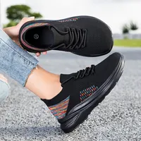 Chaussures chaussettes pour femmes à bout large, respirantes, en tissu extensible, légères, avec semelle intermédiaire en EVA amortissante, baskets de sport antidérapantes pour l'hiver