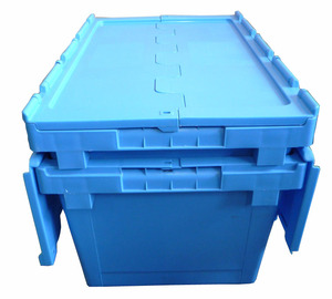 Biểu tượng tùy chỉnh đầy màu sắc <span class=keywords><strong>nestable</strong></span> Stackable nhựa lưu trữ Giao thông vận tải Tote hộp rắn có thể gập lại container kèm theo nắp bán di chuyển - Product Image 3