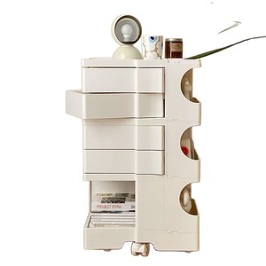 Gabinete de Almacenamiento Multifuncional de Plástico con Ruedas para Dormitorio u Oficina, Organizador Portátil con Cajones Rectangulares - Product Image 5