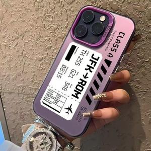 Coque de téléphone de conception d'étiquette de <span class=keywords><strong>carte</strong></span> d'<span class=keywords><strong>embarquement</strong></span> de mode pour <span class=keywords><strong>iphone</strong></span> 16 couverture rigide de protection dégradée givrée pour <span class=keywords><strong>iphone</strong></span> 15 14 13 12 11 - Product Image 3