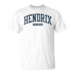 T-shirt bleu premium style collège Hendrix Oklahoma - Product Image 2