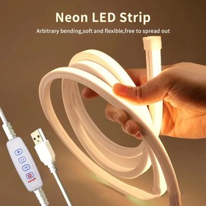 Tira de <span class=keywords><strong>LED</strong></span> de Neón CCT de 5V, Alimentada por USB/Batería, <span class=keywords><strong>con</strong></span> 4 Teclas de Atenuación, Cortable, <span class=keywords><strong>con</strong></span> CRI 80 y 50,000 Horas de Duración, para Decoración de Paredes, Bares y Hogares - Product Image 5