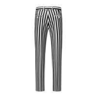 Costume Homme Rayé Noir et Blanc, 2 Pièces (Veste + Pantalon) avec Col Châle, Idéal Mariage/Dîner d'Affaires MBS597