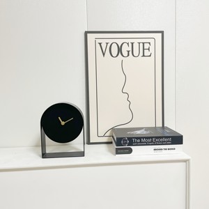 Hiện đại màu đen kim loại bàn đồng hồ 7.8 ''H với vàng tay không đánh dấu phong trào, Bảng trang trí cho phòng trong nhà, văn phòng trang trí - Product Image 4