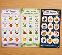 Autocollant parfumé à gratter et sentir, étiquette adhésive personnalisée parfum fruité, feuille décorative pour récompenses, cadeaux de fête