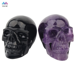 Hộp Sọ Tinh Thể Thạch Anh Trong Suốt Tự Nhiên Thủ Công Mỹ Nghệ Chạm Khắc Tùy Chỉnh Hộp Sọ Tinh Thể Thạch Anh Tím Rồng Fluorite - Product Image 5