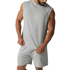 Conjunto <span class=keywords><strong>de</strong></span> gimnasio <span class=keywords><strong>de</strong></span> dos piezas <span class=keywords><strong>de</strong></span> verano Logotipo personalizado 100% Camiseta sin mangas <span class=keywords><strong>de</strong></span> algodón Camiseta sin mangas Pantalones cortos Conjunto <span class=keywords><strong>de</strong></span> chándal <span class=keywords><strong>para</strong></span> <span class=keywords><strong>hombres</strong></span> - Product Image 3