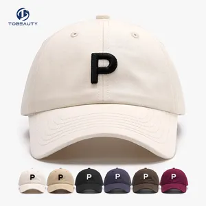 Berretto da Baseball con motivo a forma di personaggio con motivo a forma di lettera e stile di Nylon cappello da Baseball semplice con Logo ricamato a 6 pannelli