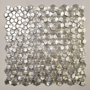 Sang trọng tường backsplash gạch kim loại khảm Cổ Phiếu giải phóng mặt bằng vàng hình lục giác D nền Rắn Lục giác nhôm chải Gạch Mosaic - Product Image 4