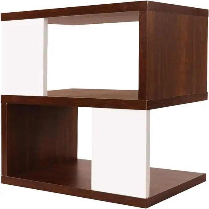 CD/DVD stand S-shaped stand dark brown width 34 height 34 depth 21.4 cm
