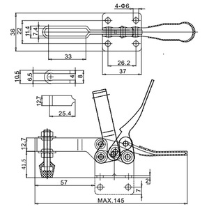 Strongman <b>Quick</b> <b>Clamp</b> Gh-201-B1 Door Bolt Type Elbow <b>Clamp</b> For Welding Inspection - Product Image 1