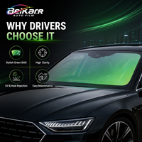 Film pour vitres de voiture BEIKARR de haute qualité, vert brillant caméléon, matériau PET, rejet UV à 99 %, anti-rayures, garantie 8-10 ans